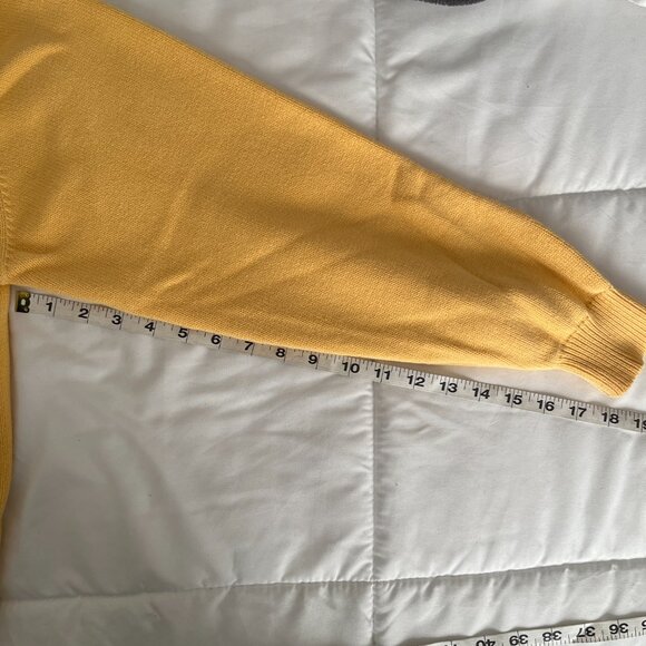 Nautica Y2K Mens Pullover Sweater 100% Cotton Yellow With Dark Stripe XL - Picture 6 of 7